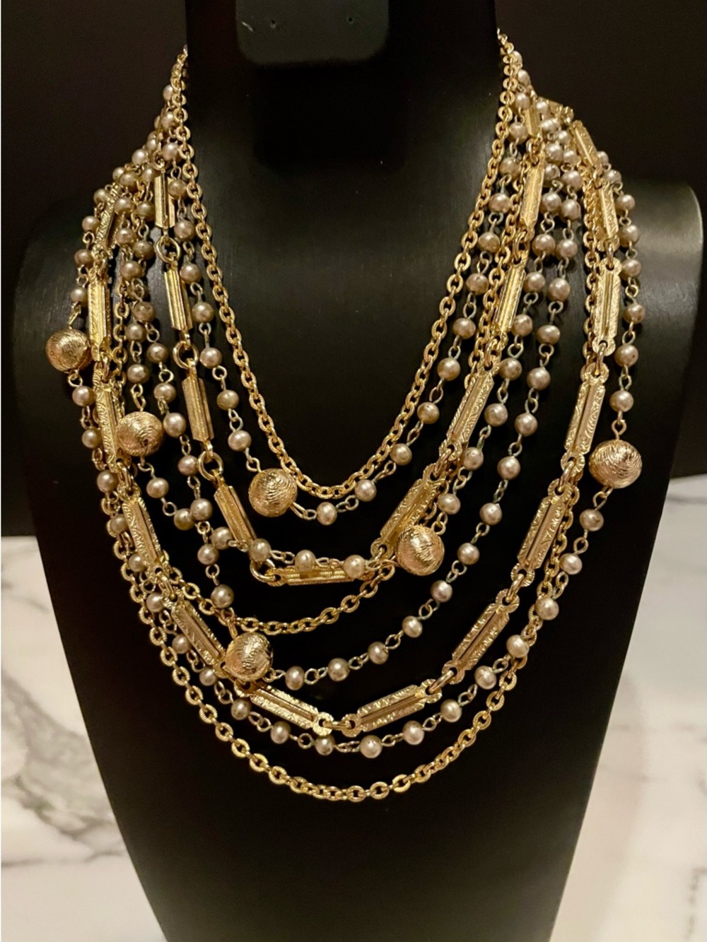 Lisner Gold-Tone Multi-Strand Statement Necklace